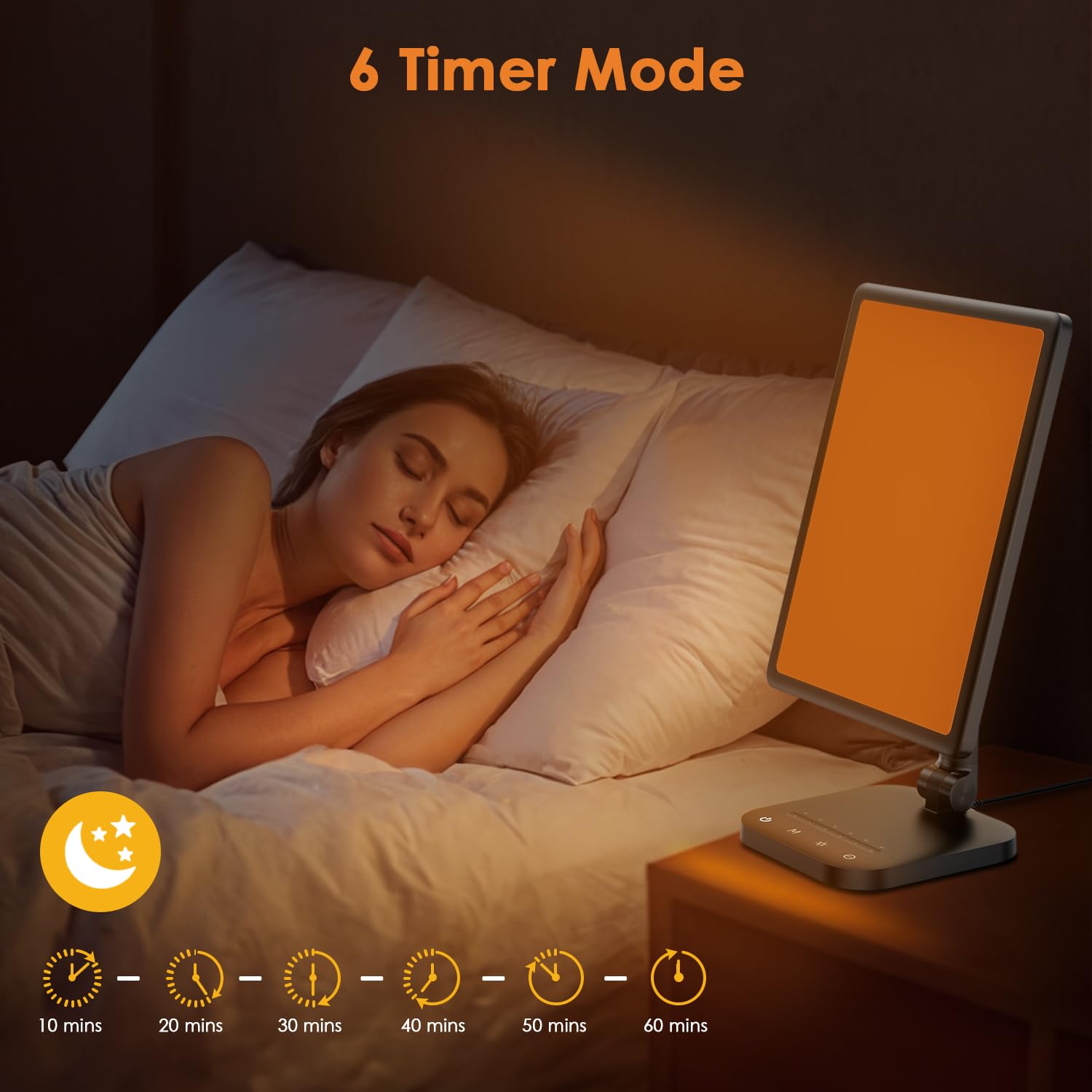 Temporizadorprogramable con seis opciones para sesiones cómodas.