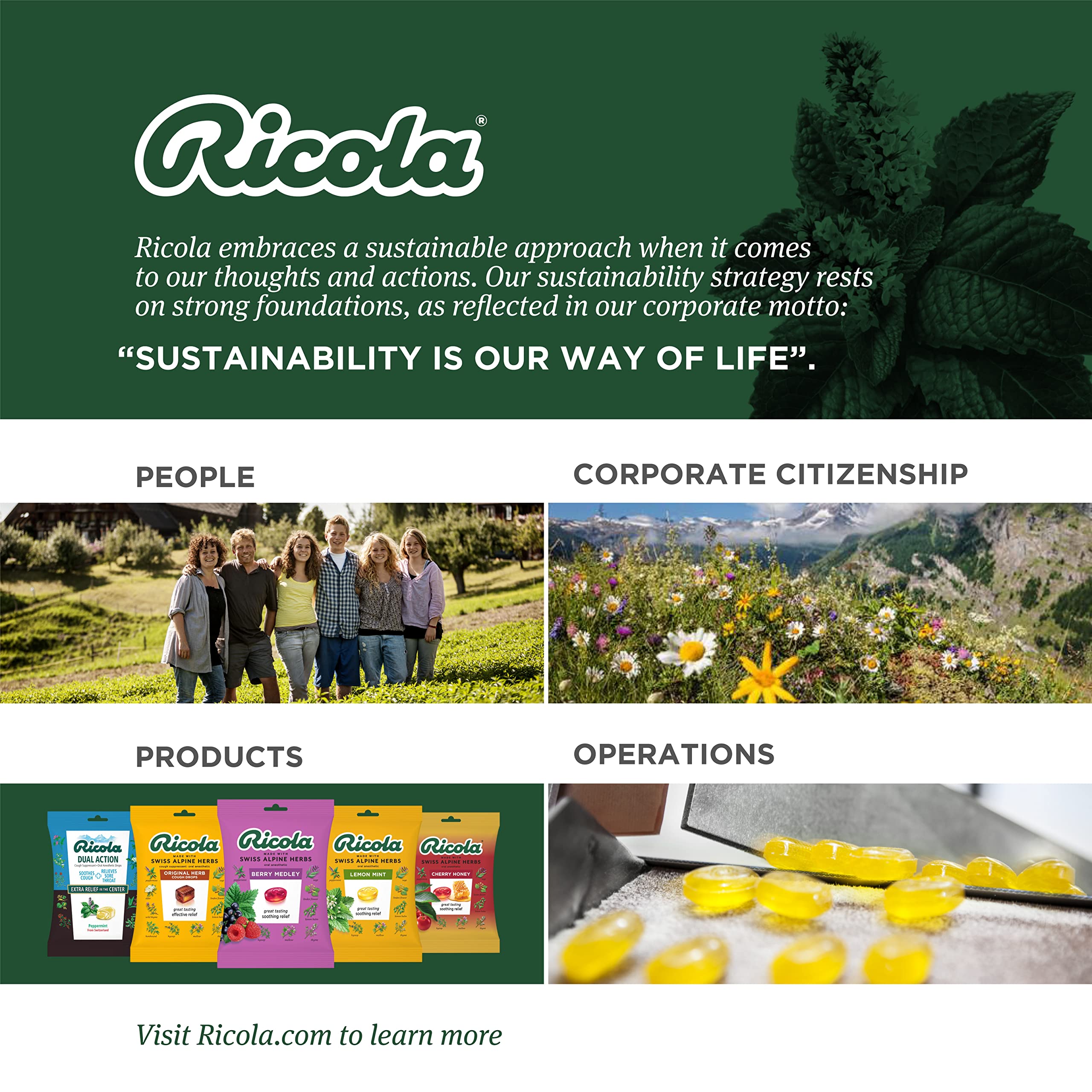 Ricola drops envase portátil, ideal para llevar en la bolsa.