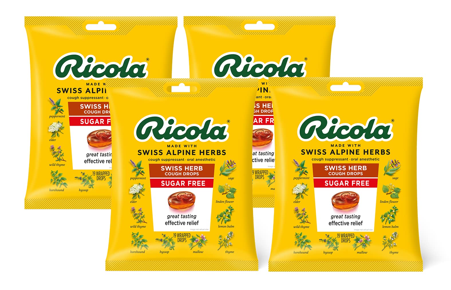 Ricola drops sin azúcar con hierbas alpinas, uso diario para la garganta.