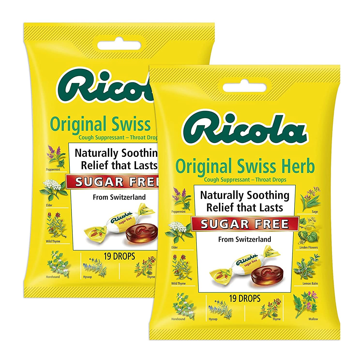 Ricola sin azúcar, pastillas para la garganta durante el día laboral.