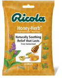 Gotas Ricola miel-hierbas, paquete de 24, para irritación de garganta suave.