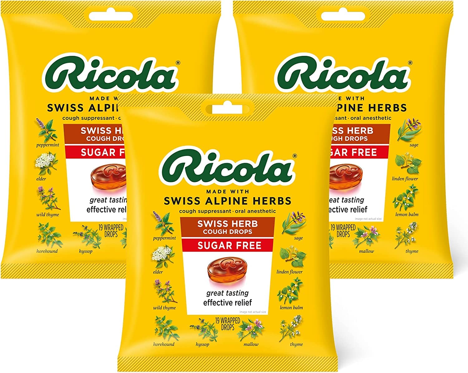 Sabor distintivo gracias a la mezcla de hierbas Ricola para alivio agradable.