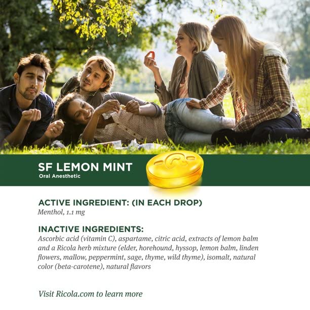 Ricola mezcla de hierbas alpinas, empaque rectangular, sabor herbal para confort diario.