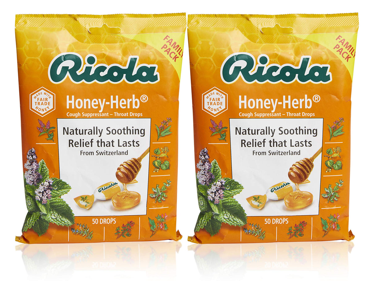 Ricola Miel e Hierbas: pastillas en caja doble de 50 para consuelo de la garganta.