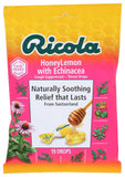 Ricola pastillas para tos sabor miel-limón con echinácea, 19 unidades por caja.