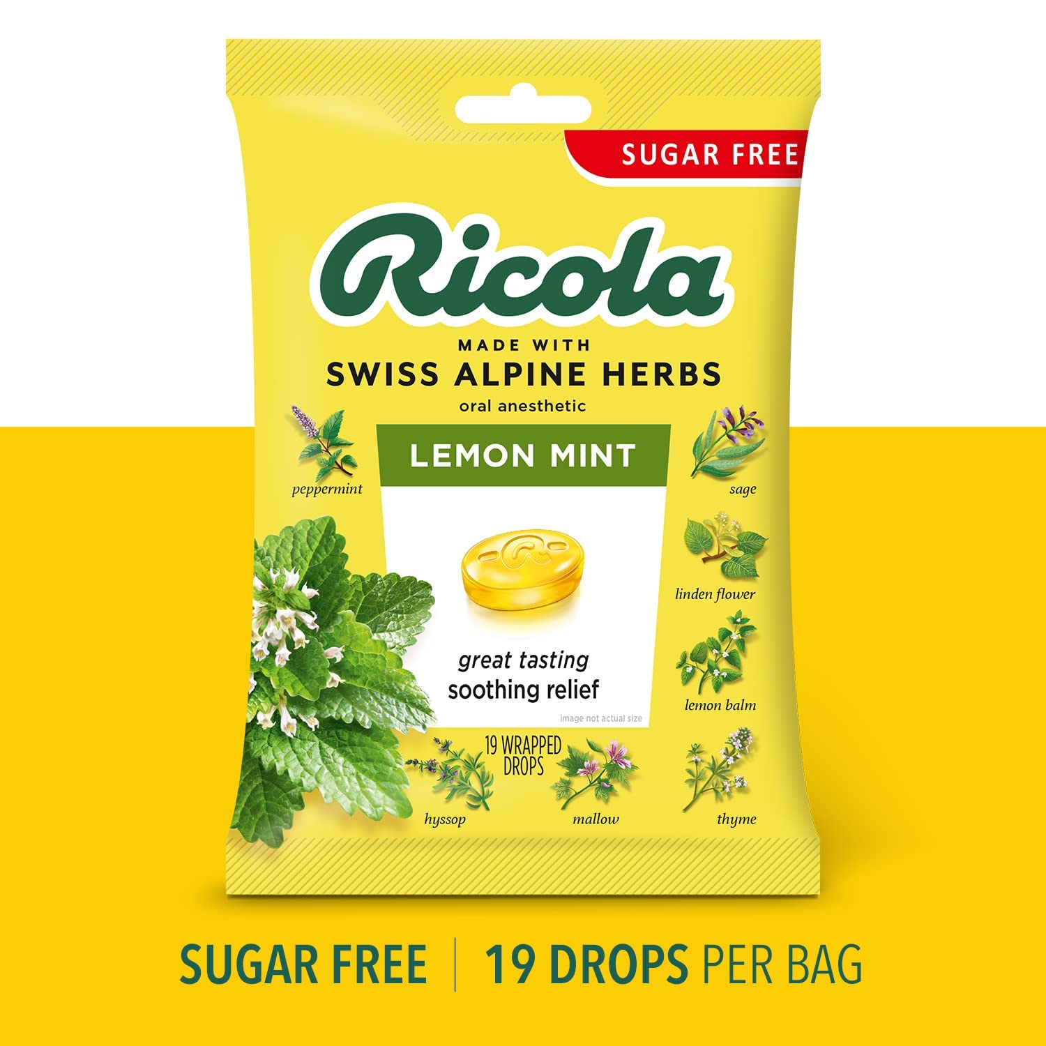 Ricola sabor suave y reconfortante para uso diario.