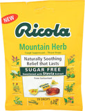 Ricola sin azúcar, tres paquetes visibles, opción conveniente para la tos.