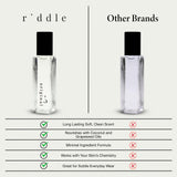 Riddle Original Roll-On, textura sedosa que cuida la piel sin alcohol.