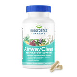 RidgeCrest AirwayClear: botella del producto para apoyo diario de la respiración.
