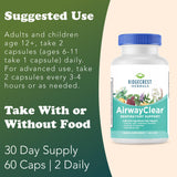 RidgeCrest AirwayClear: envase libre de gluten, práctico para el día a día.