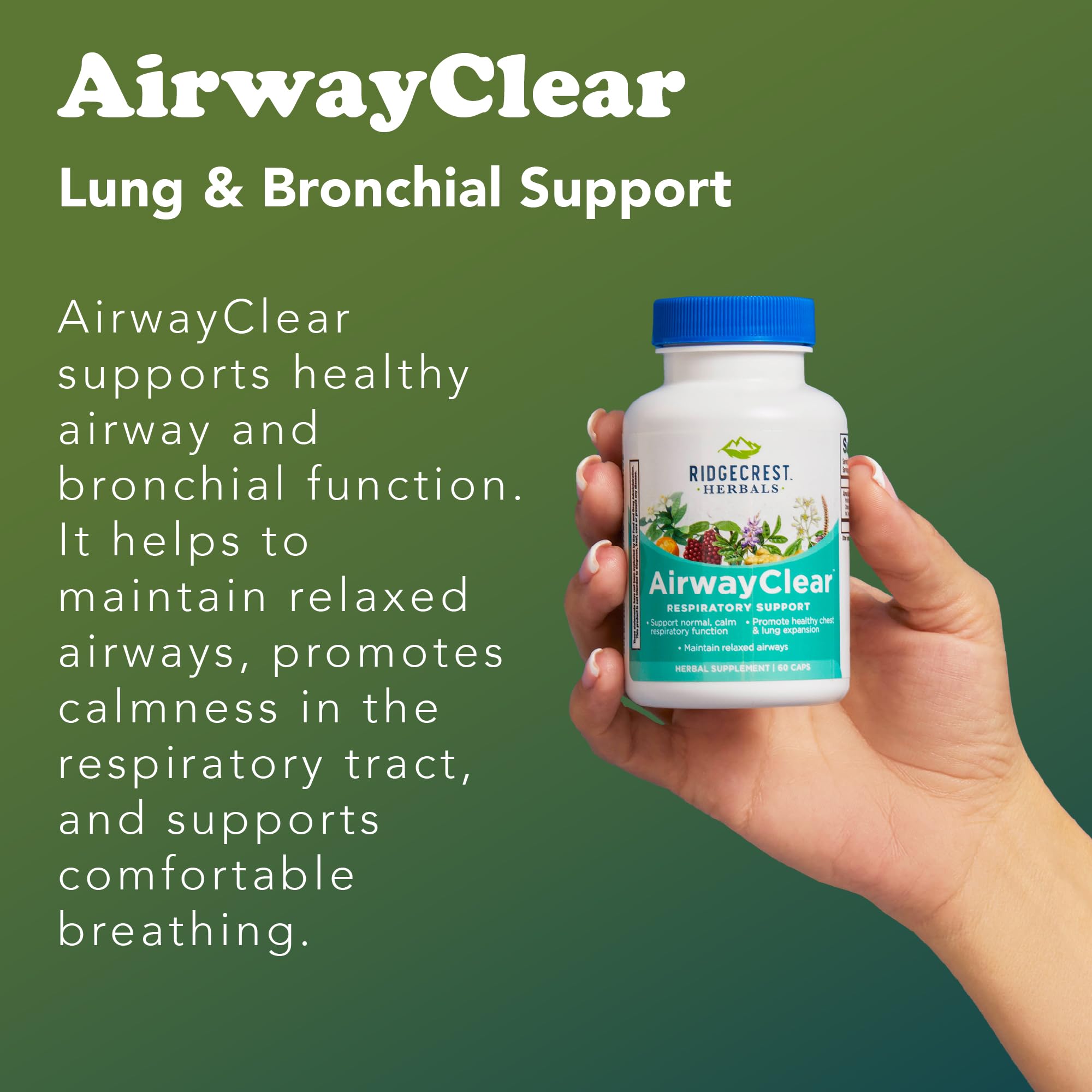 RidgeCrest AirwayClear: uso diario junto a agua para hábitos saludables.