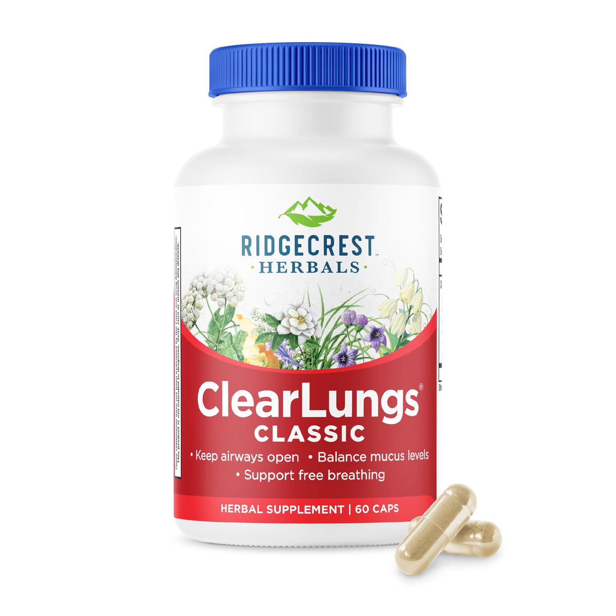 RidgeCrest ClearLungs Classic, botella: apoyo diario para respirar con comodidad