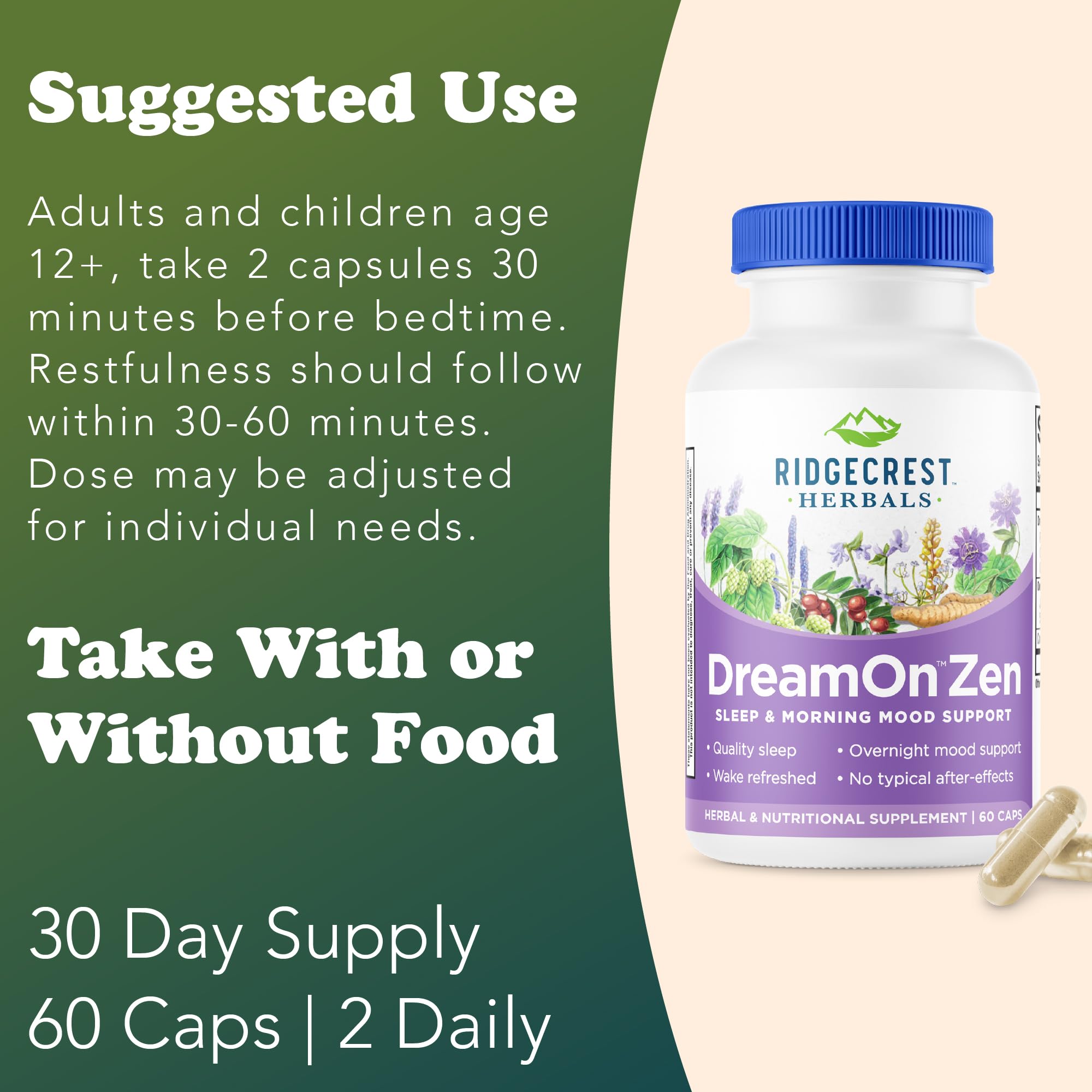 RidgeCrest DreamOn Zen: cápsulas en mano para iniciar una rutina de descanso natural