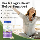 RidgeCrest DreamOn Zen: etiqueta natural que destaca una fórmula suave para dormir