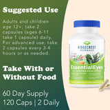 Ridgecrest EssentialEyes: detalle de ingredientes naturales para el cuidado ocular.