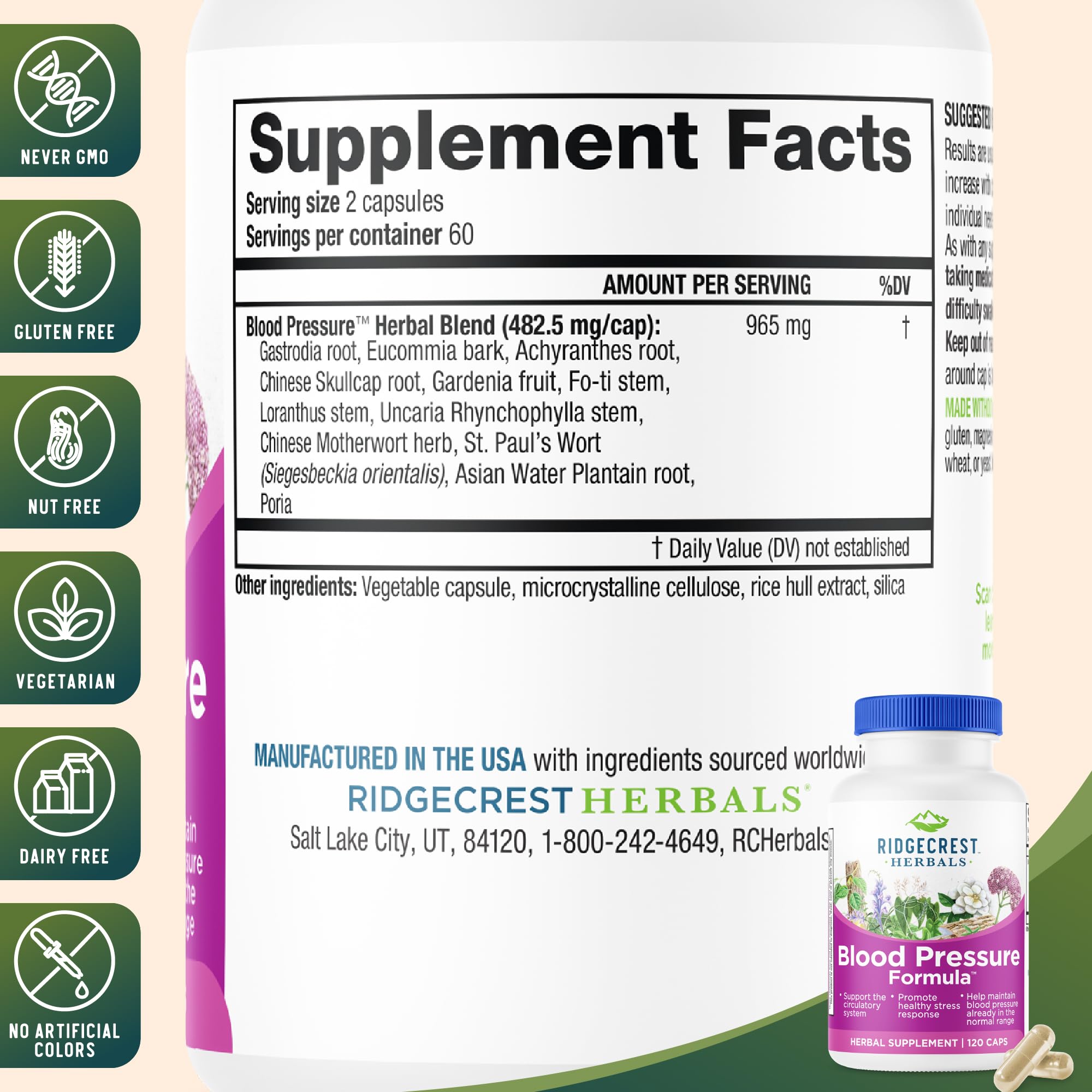 RidgeCrest Herbals etiqueta, guía clara para un consumo diario seguro.