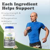 RidgeCrest Herbals ClearLungs Sport cápsulas, uso diario para respiración más fluida