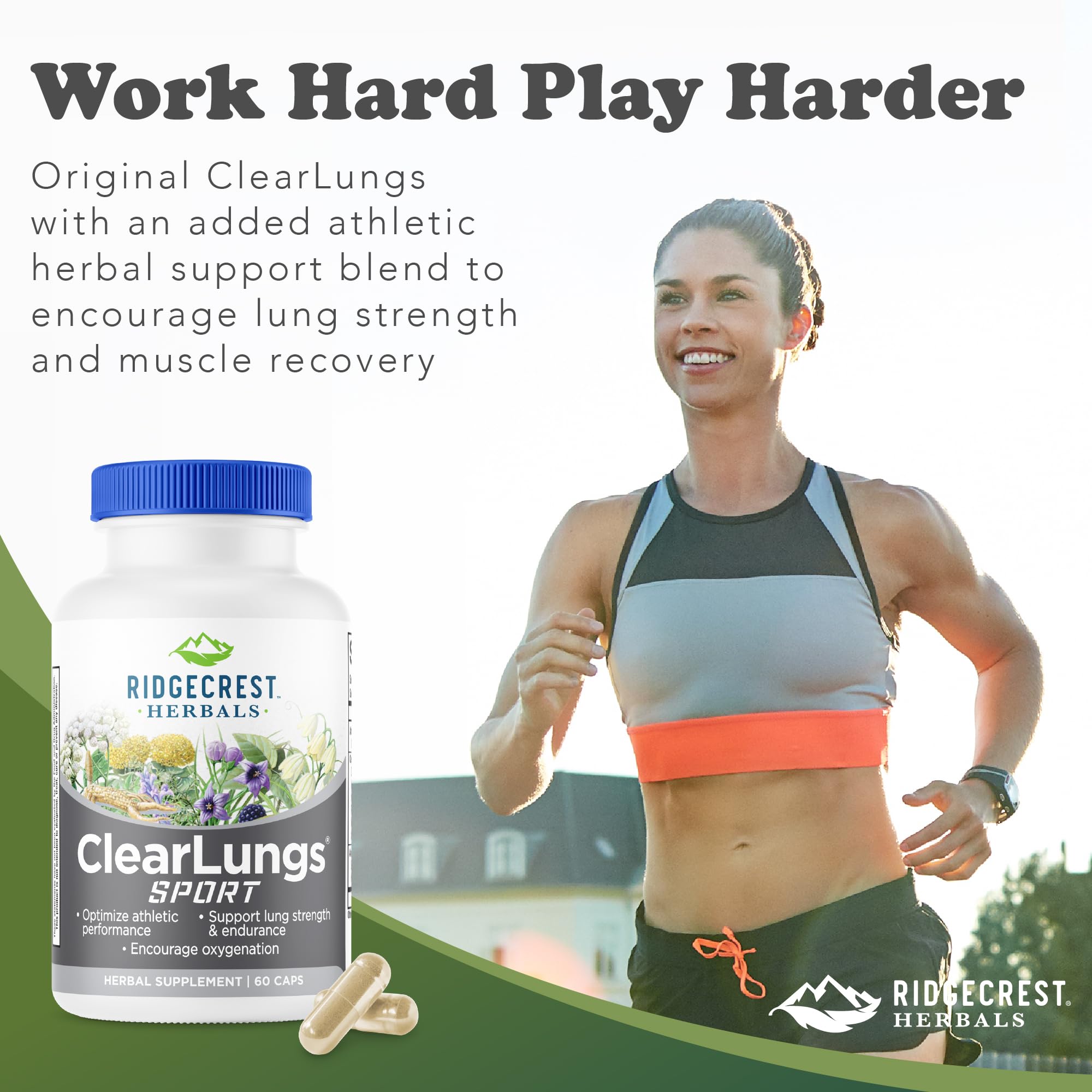 RidgeCrest Herbals ClearLungs Sport empaque, práctico para guardar y transportar