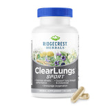 RidgeCrest Herbals ClearLungs Sport envase, posible apoyo a la oxigenación durante el entrenamiento