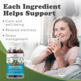 RidgeCrest SereniZen gomitas: lista de ingredientes clave para calma emocional.