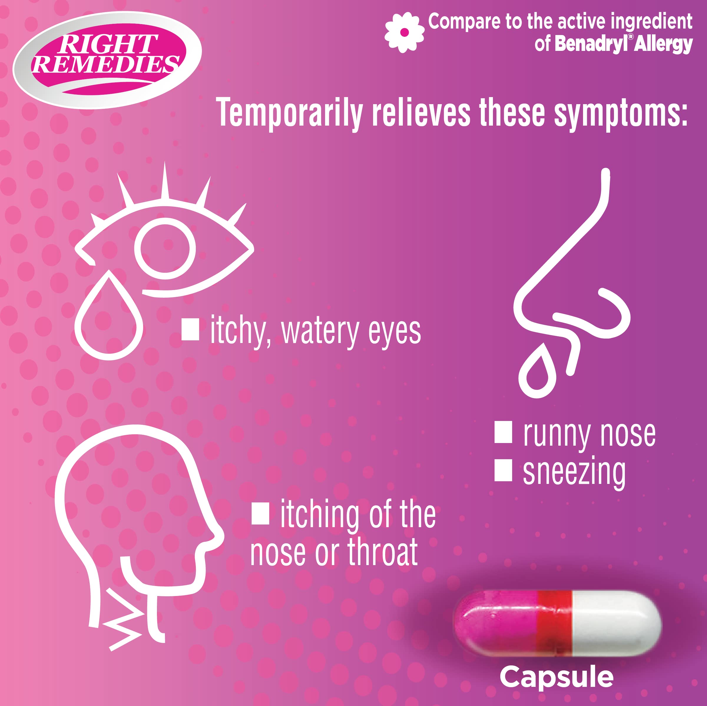 Right Remedies capsulas alergia etiqueta, informacion clara para uso seguro.