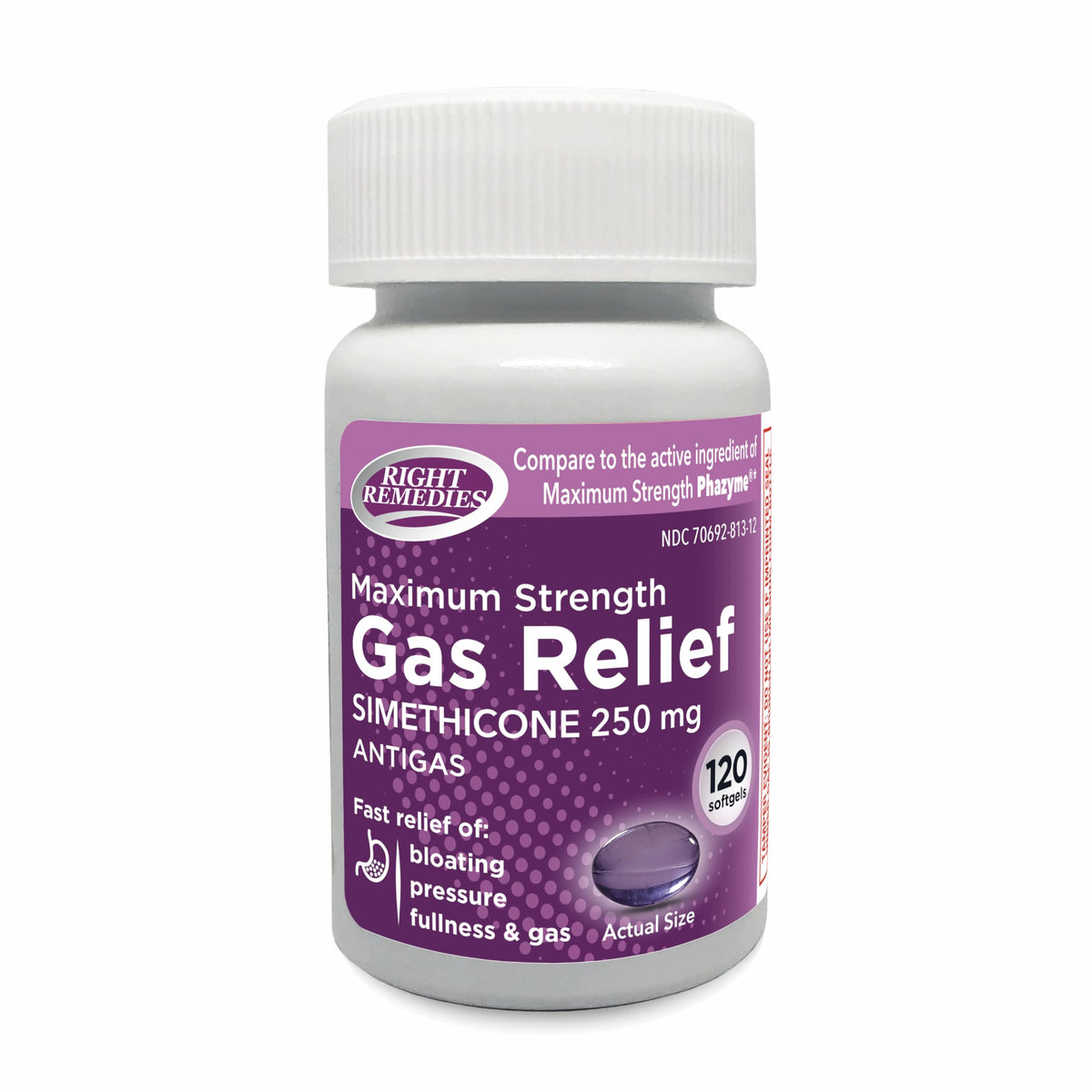 RIGHT REMEDIES Alivio de gases: botella visible para uso diario