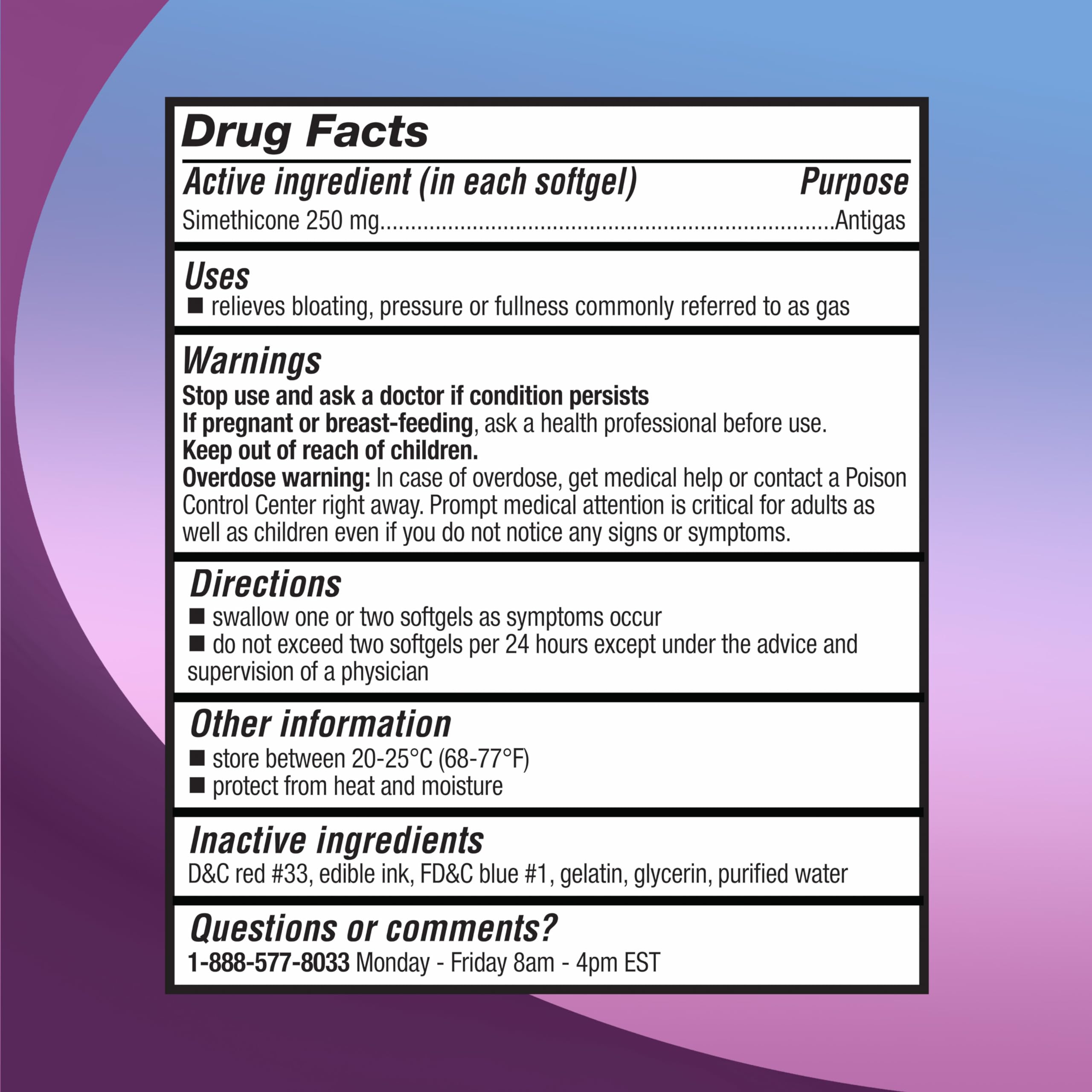 RIGHT REMEDIES Alivio de gases: etiqueta clara y legible