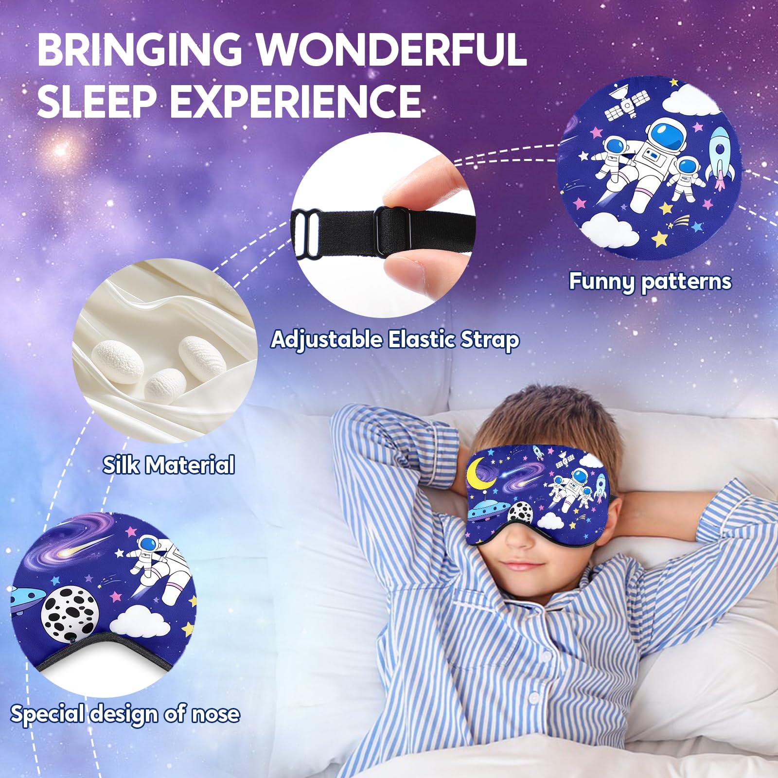 Riixazo antifaz para niños, ideal para viaje y uso en casa.