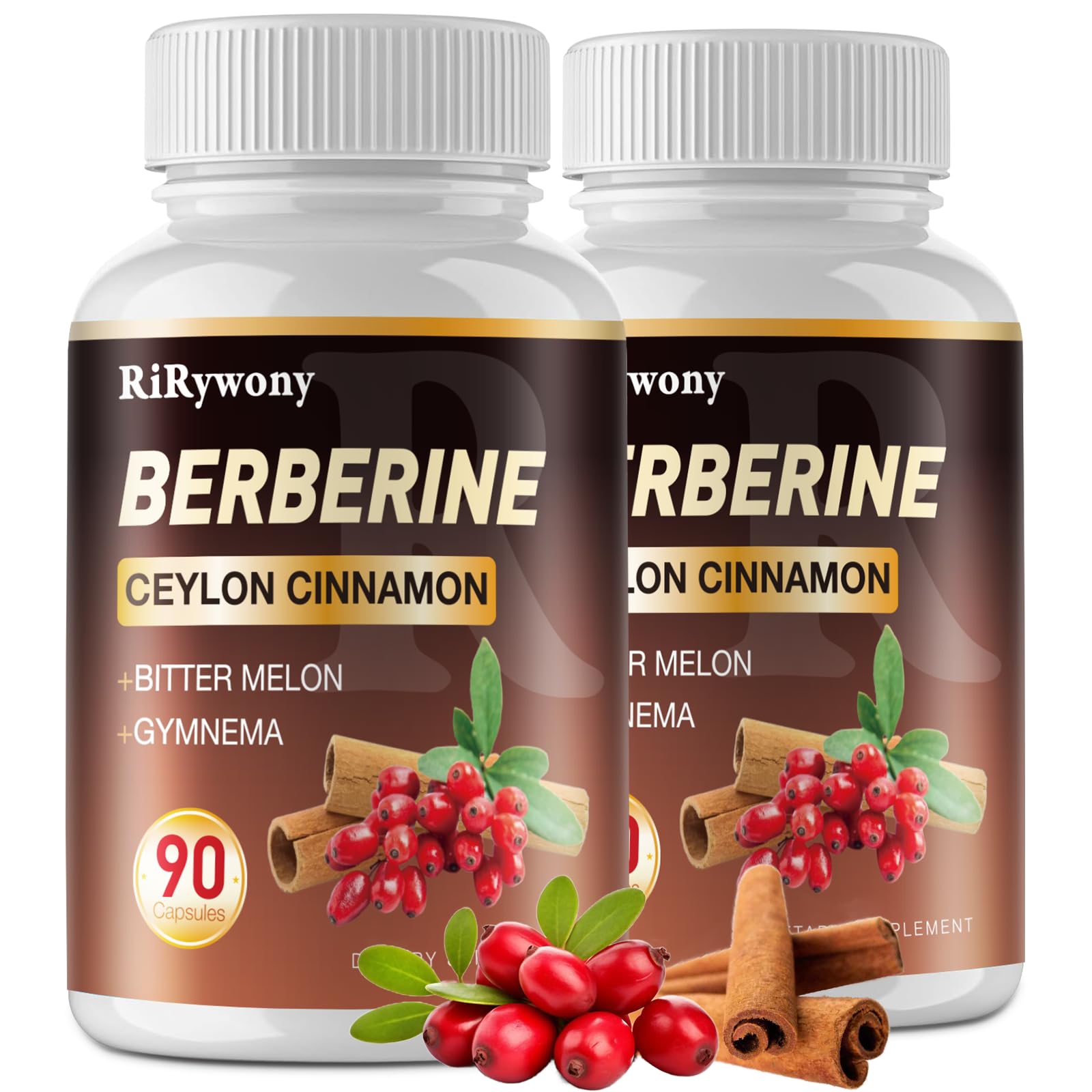 RiRywony Health Berberina: botella con cápsulas para apoyo digestivo diario.