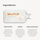 Risewell enjuague bucal Balance: menta salvaje para una frescura sostenida.