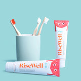 RiseWell Kids pasta de dientes, textura suave para cepillado diario seguro