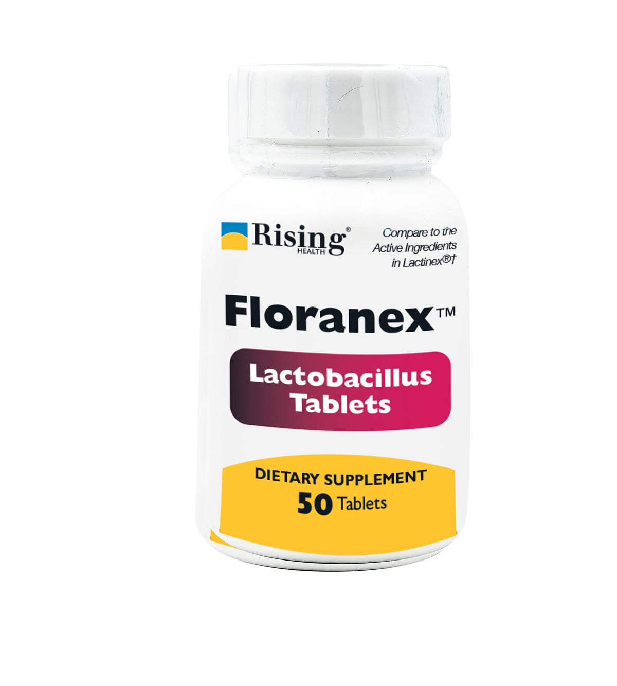 Rising Floranex: botella de tabletas para apoyar la microbiota intestinal