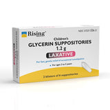 Rising Health empaque de supositorios laxantes para niños, alivio suave.
