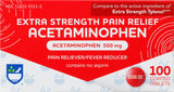 Rite Aid acetaminofen 500 mg tabletas para ingestión fácil, bote frente, alivio del dolor.