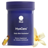 Ritual HyaCera: botella y etiqueta muestran ingredientes transparentes para tu rutina diaria.
