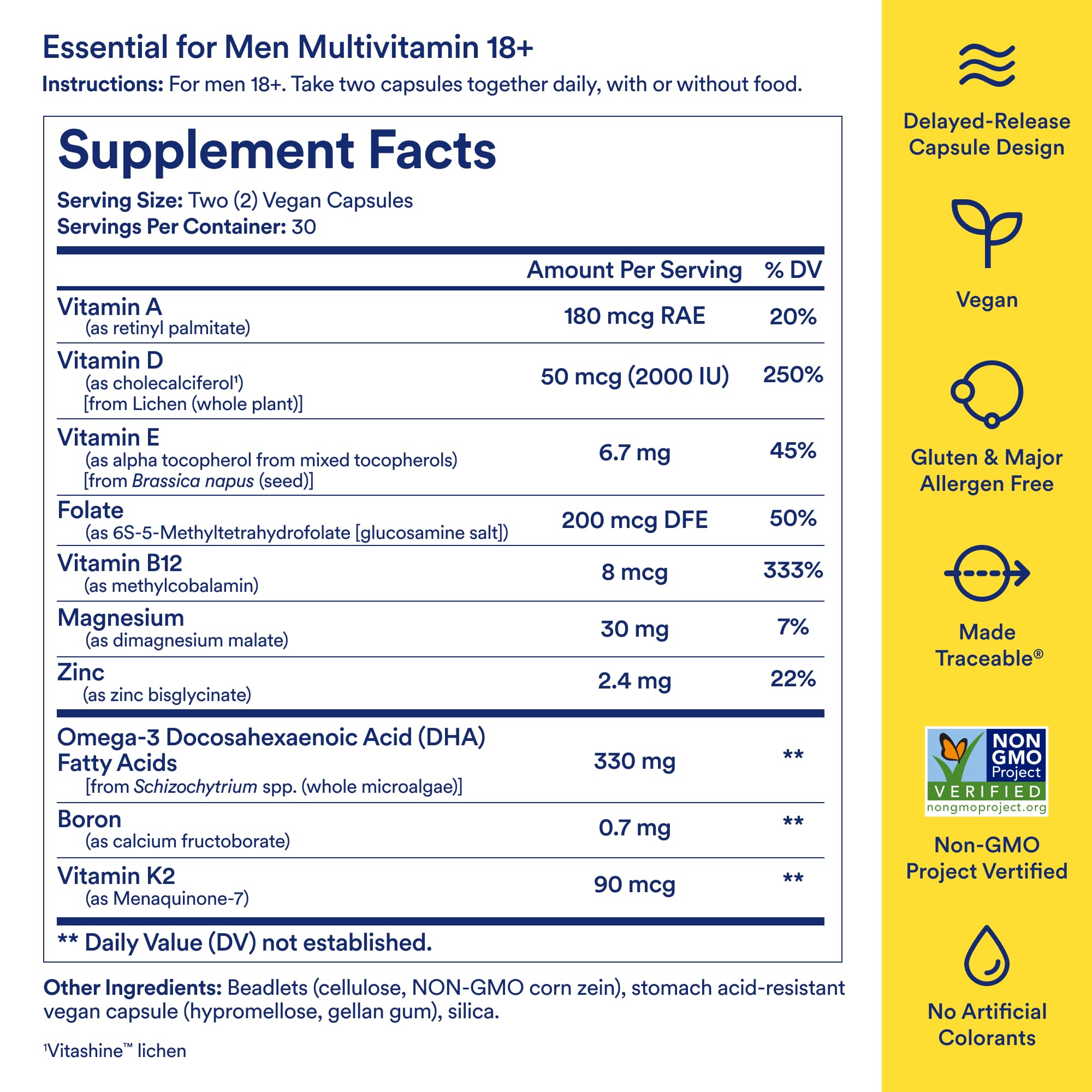 Cápsula de Ritual Multivitamínico para hombres: diseño de absorción eficiente.