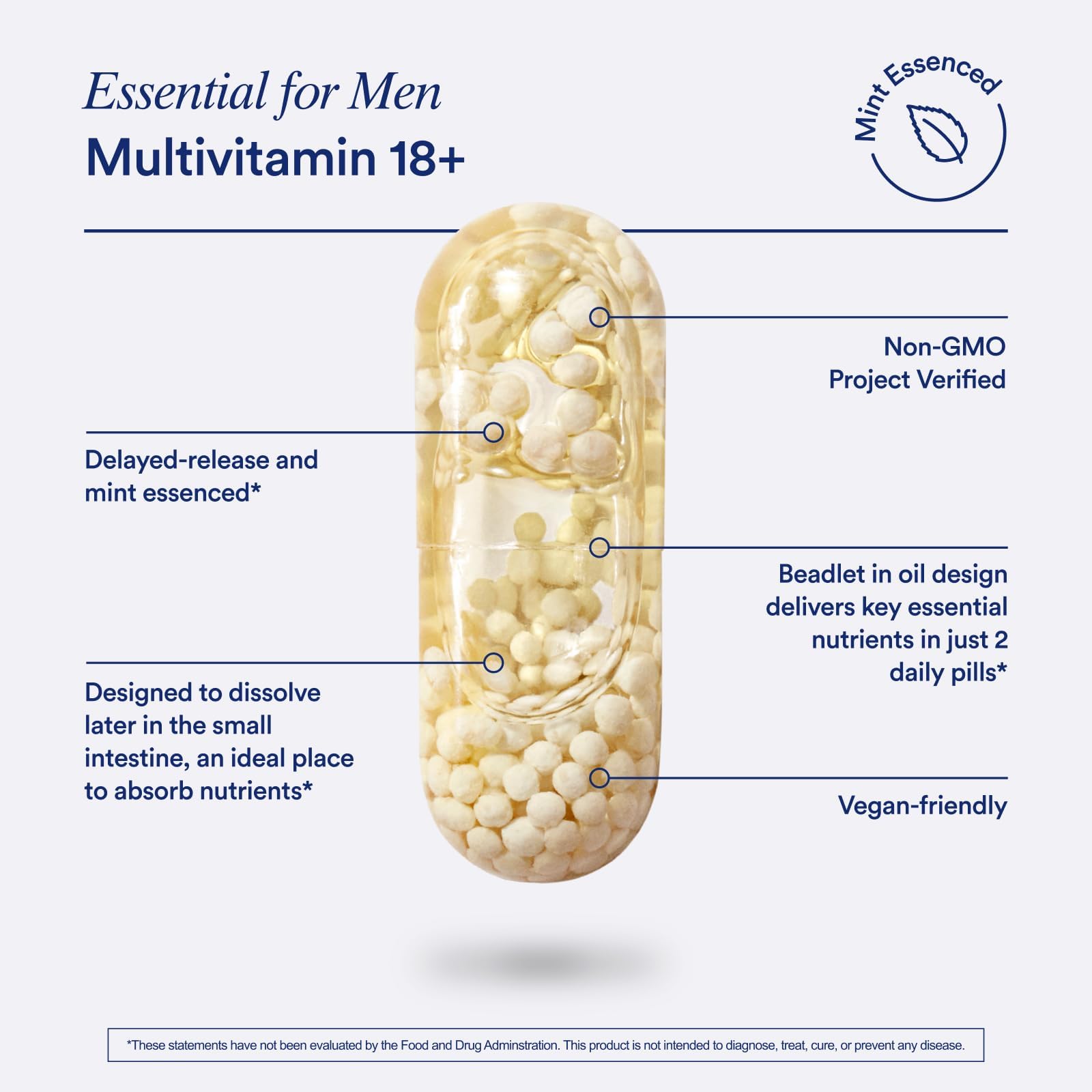 Omega-3 DHA de Ritual Multivitamínico para hombres y beneficio potencial para el corazón.