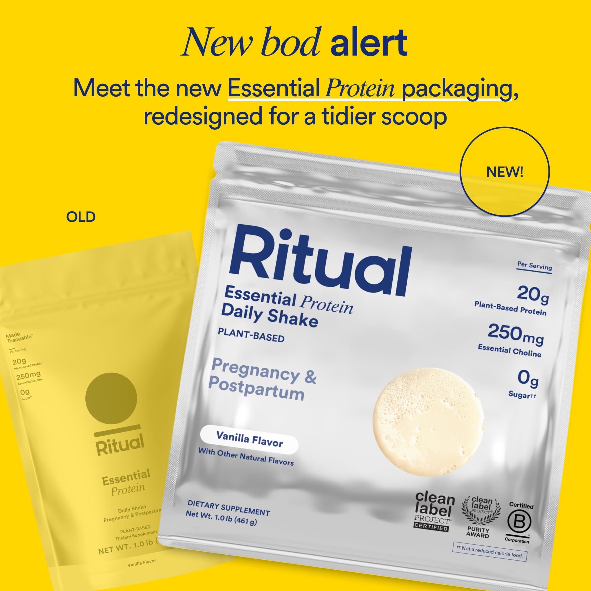Ritual Prenatal envase sin scoop, menor impacto ambiental.