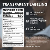 RIVAL NUTRITION Panel nutricional con 25 g por porción y carbohidratos bajos.
