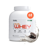RIVAL NUTRITION Proteína de suero en lata con sabor galletas crema para snack proteico.