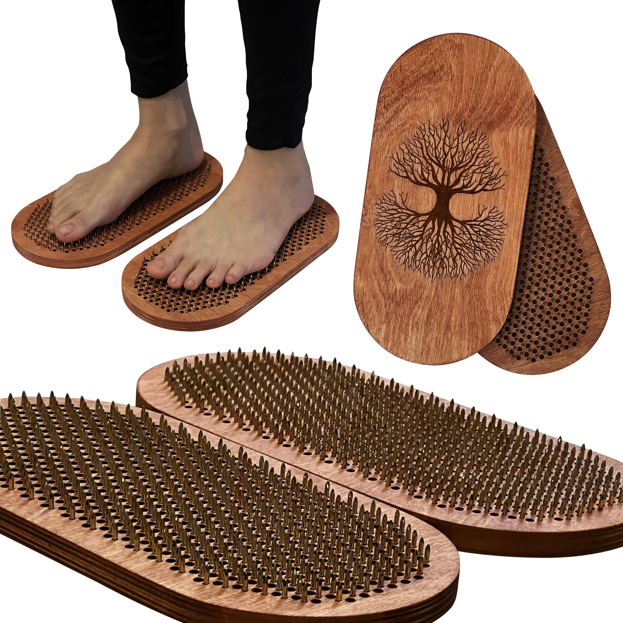 RIZONE Tablero Sadhu de madera con clavos para acupresión durante yoga.