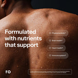 Ro Daily Multivitamin para Hombres, uso diario en mesa, apoyo para actividad física.