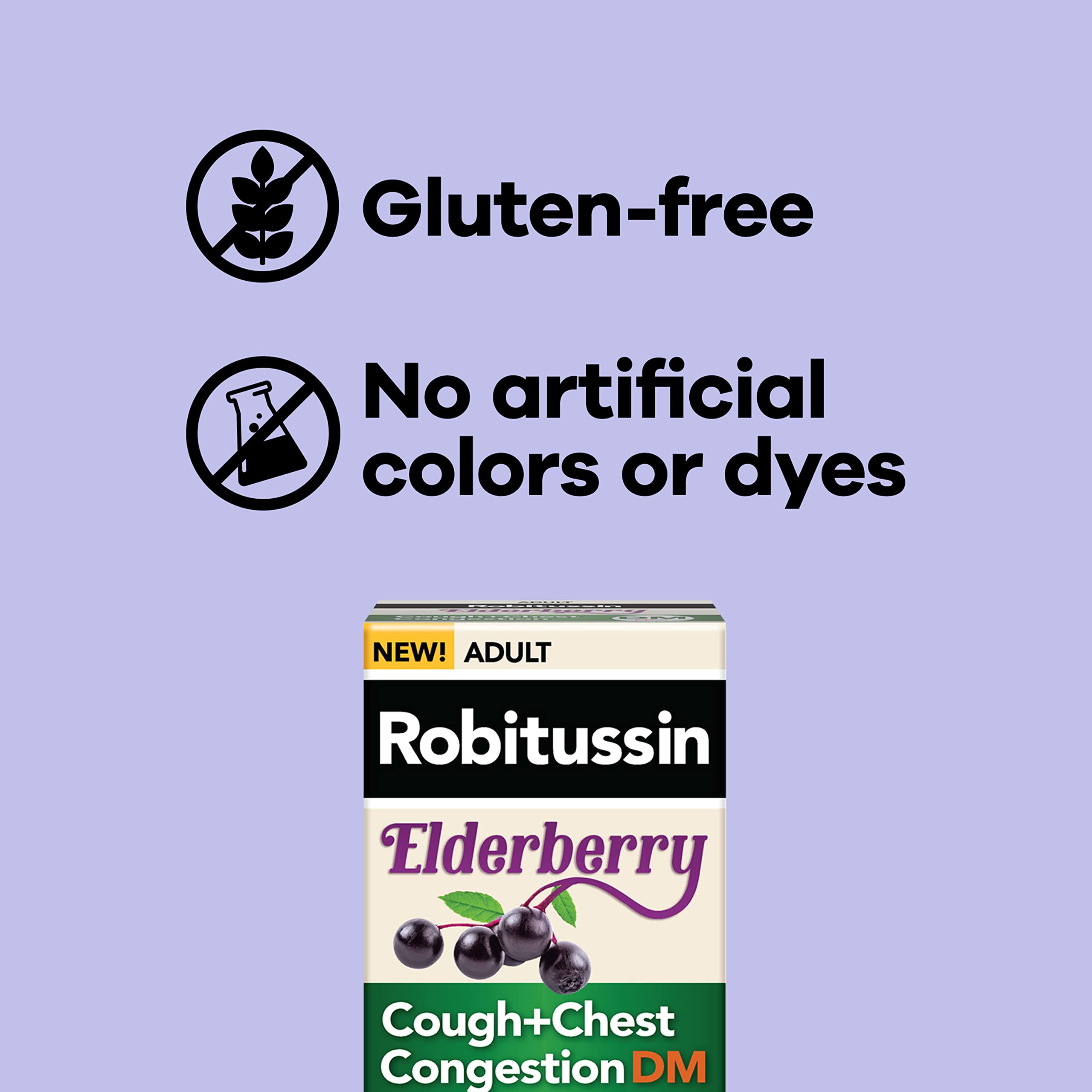 Dosis 20 ml de Robitussin Sauco cada 4 horas para tos.