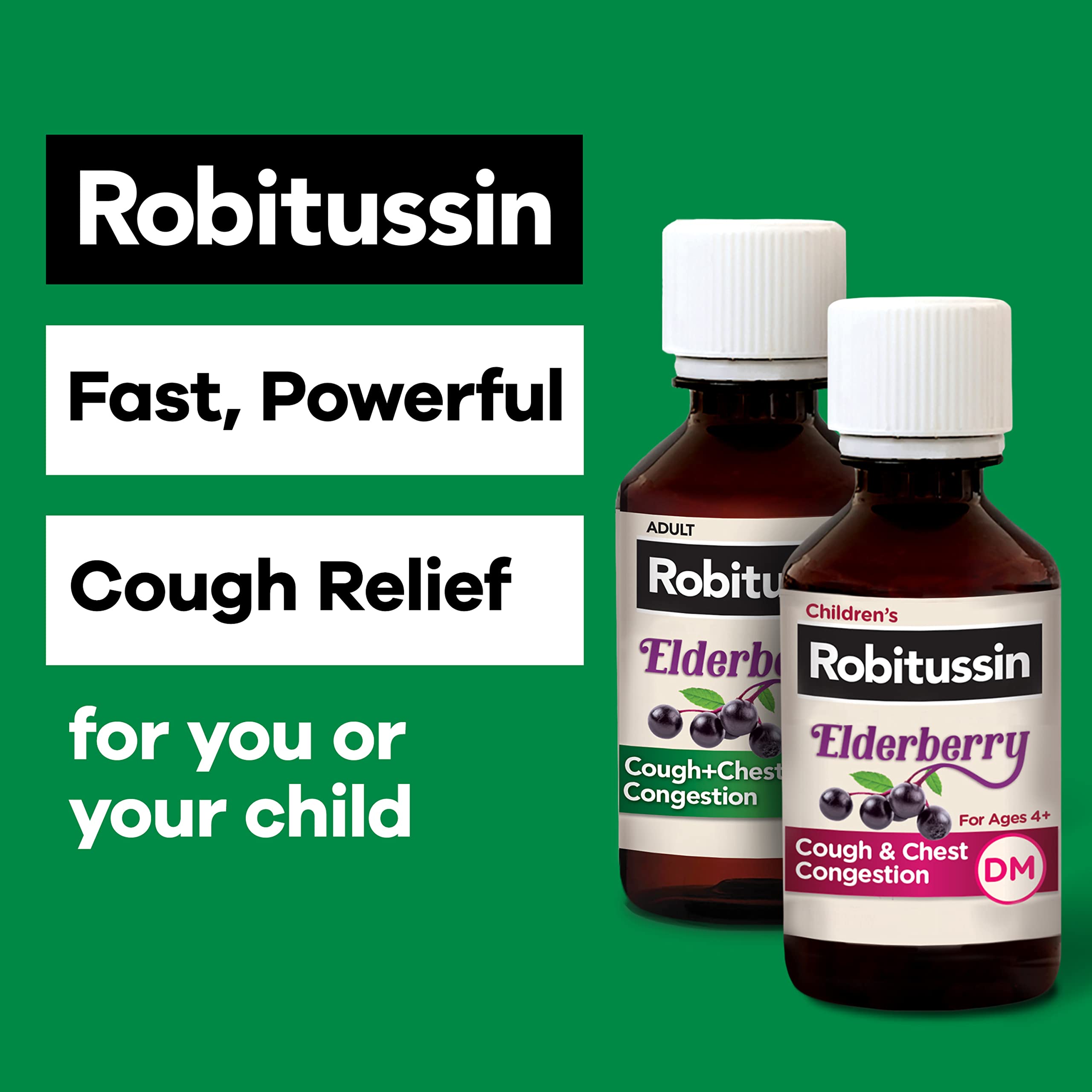 Fórmula de Robitussin Sauco de alta potencia para adultos en tos.