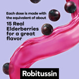 Envase de Robitussin Sauco con sabor natural para tos.