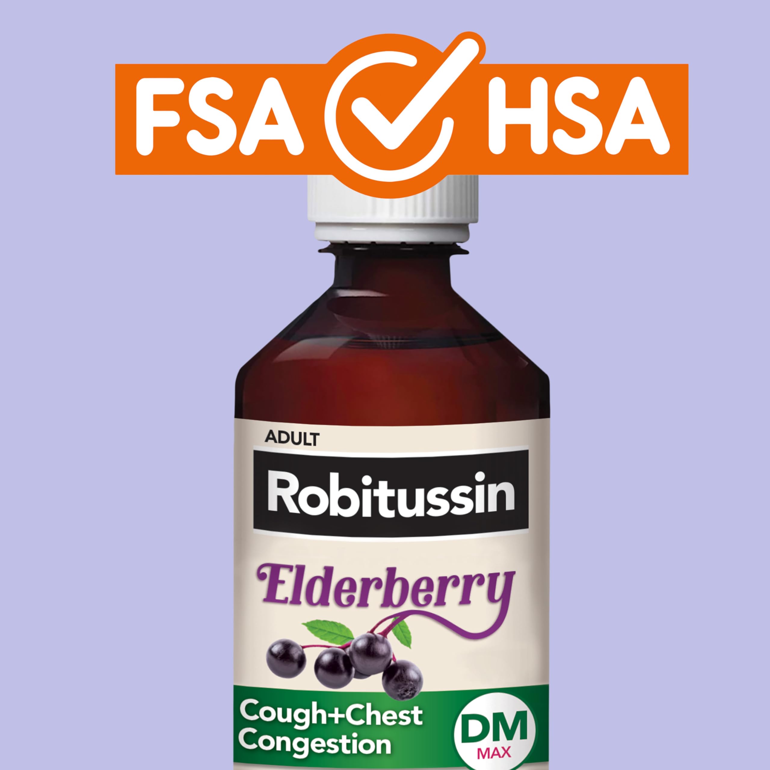Uso diario de Robitussin Sauco para tos y congestión.