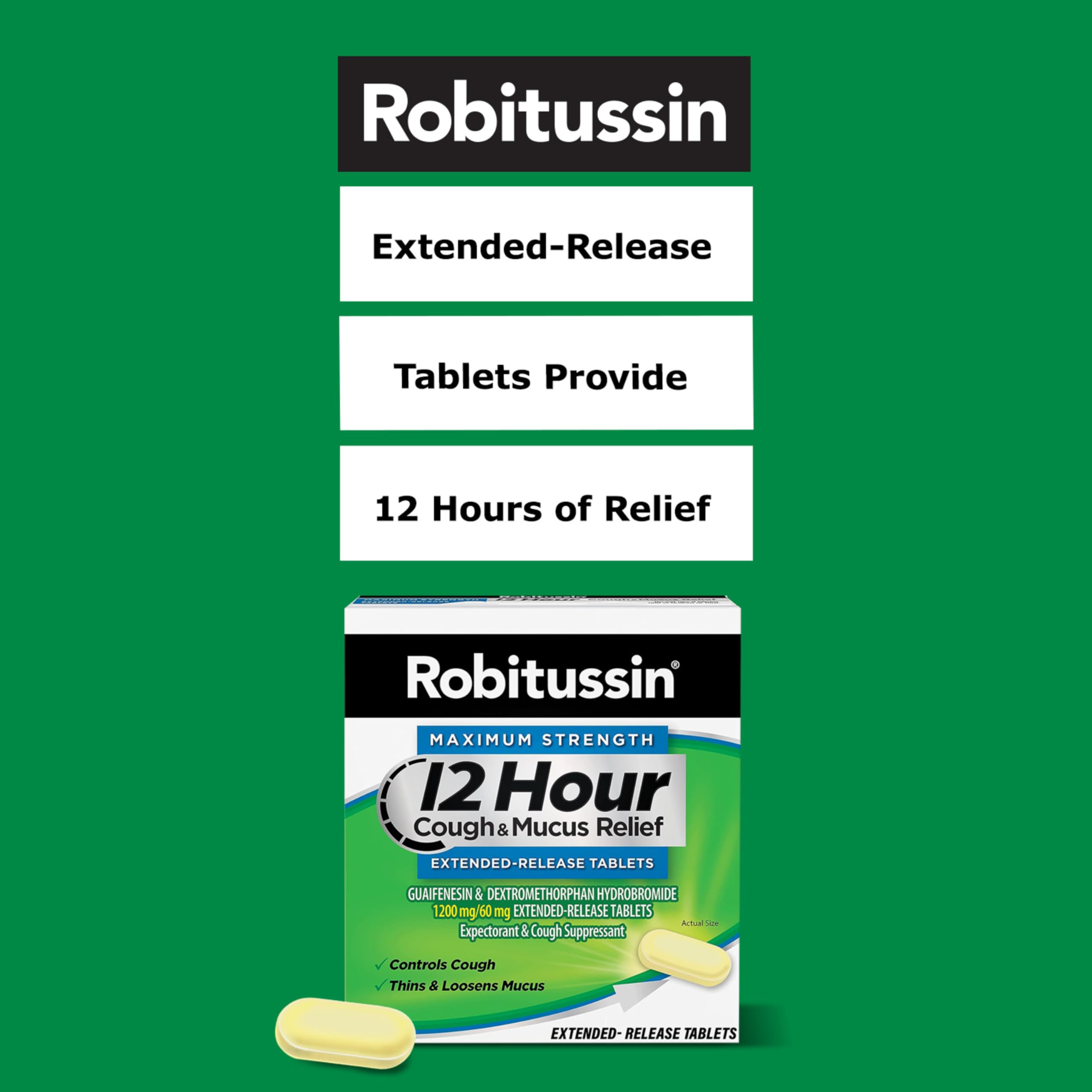 Robitussin Tomar-con-agua-tableta: facilidad al consumir sin medir.
