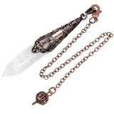 Rockcloud pendulo cristal roca natural para adivinación y equilibrio de chakras.