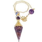 Rockcloud pendulo hexagonal amatista, ideal para divinación y equilibrio de chakras