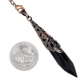Rockcloud pendulo para meditación y chakra con cristal de obsidiana